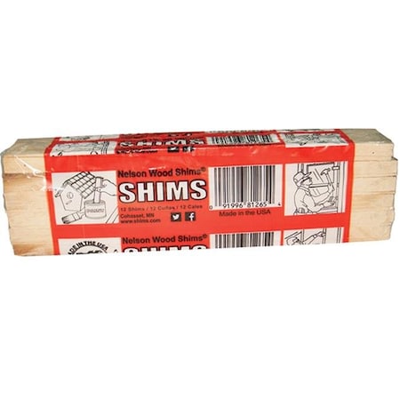 Nelson Shims Nelson Wood Shims NW 12 PINE Pine Wood Shims; 8 in. - Pack of 12; Pine NW 12 PINE